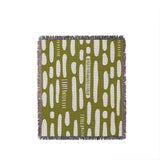 Deka Abstract Cotton Throw Blanket in Chartreuse, full view