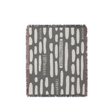 Deka Abstract Cotton Throw Blanket in Gray, full view
