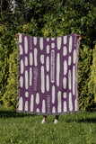Deka Abstract Cotton Throw Blanket in Purple, outdoors
