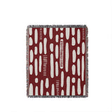 Deka Abstract Cotton Throw Blanket in Red, full view