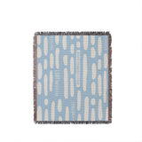 Deka Abstract Cotton Throw Blanket in Sky, full view