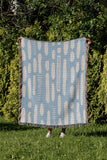 Deka Abstract Cotton Throw Blanket in Sky, outdoors
