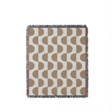 Demi Geometric Cotton Throw Blanket in Beige, full view