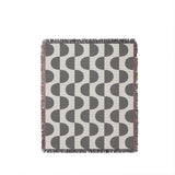 Demi Geometric Cotton Throw Blanket in Gray, full view