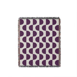 Demi Geometric Cotton Throw Blanket in Purple, full view