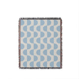 Demi Geometric Cotton Throw Blanket in Sky, full view