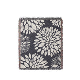 Fiesta Floral Cotton Throw Blanket in Gray, full view
