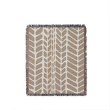 Freda Hand Woven Throw Blanket in Beige, full view