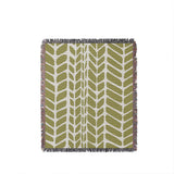 Freda Hand Woven Throw Blanket in Chartreuse, full view