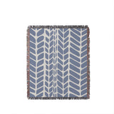 Freda Hand Woven Throw Blanket in Light Blue, full view