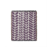 Freda Hand Woven Throw Blanket in Purple, full view