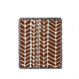 Freda Hand Woven Throw Blanket in Rust Brown, full view