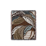 Gabo Floral Cotton Throw Blanket in Beige, full view