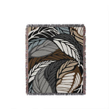 Gabo Floral Cotton Throw Blanket in Black, full view