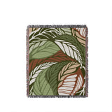 Gabo Floral Cotton Throw Blanket in Green, full view