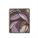 Gabo Floral Cotton Throw Blanket in Purple, full view