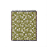 Hami Cotton Throw Blanket in Chartreuse, full view