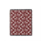 Hami Cotton Throw Blanket in Red, full view