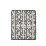 Idia Geometric Cotton Throw Blanket in Gray, full view