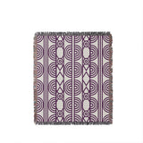 Idia Geometric Cotton Throw Blanket in Purple, full view