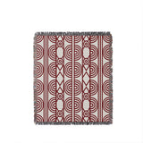 Idia Geometric Cotton Throw Blanket in Red, full view
