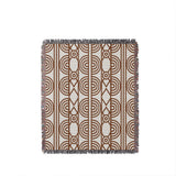 Idia Geometric Cotton Throw Blanket in Rust Brown, full view