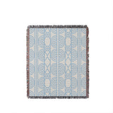 Idia Geometric Cotton Throw Blanket in Sky, full view