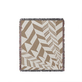 Kafi Abstract Cotton Throw Blanket in Beige, full view