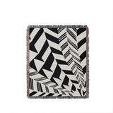Kafi Abstract Cotton Throw Blanket in Black, full view