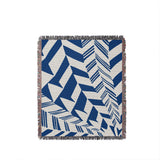 Kafi Abstract Cotton Throw Blanket in Blue, full view