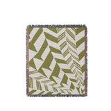 Kafi Abstract Cotton Throw Blanket in Chartreuse, full view