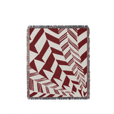 Kafi Abstract Cotton Throw Blanket in Red, full view