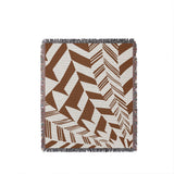 Kafi Abstract Cotton Throw Blanket in Rust Brown, full view