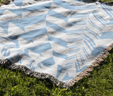 Kafi Abstract Cotton Throw Blanket in Sky, outdoors