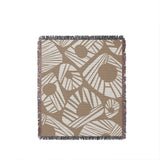 Kio Abstract Print Cotton Throw Blanket in Beige, full view