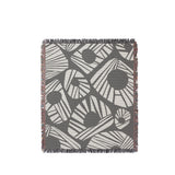 Kio Abstract Print Cotton Throw Blanket in Gray, full view