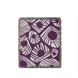 Kio Abstract Print Cotton Throw Blanket in Purple, full view