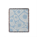 Kio Abstract Print Cotton Throw Blanket in Sky, full view