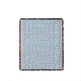 Kola Abstract Print Cotton Throw Blanket in Sky, full view