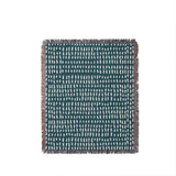 Kola Abstract Print Cotton Throw Blanket in Teal, full view