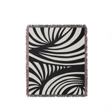 Konga Hand Woven Throw Blanket in Black, full view