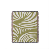 Konga Hand Woven Throw Blanket in Chartreuse, full view