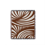 Konga Hand Woven Throw Blanket in Rust Brown, full view