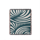 Konga Hand Woven Throw Blanket in Teal, full view