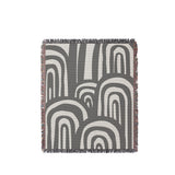 Lyno Abstract Print Cotton Throw Blanket in Gray, full view
