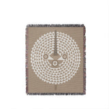 Mossi African Mask 100% Cotton Blanket in Beige, full view