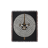 Mossi African Mask 100% Cotton Blanket in Black, full view