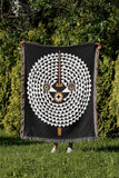 Mossi African Mask 100% Cotton Blanket in Black, outdoors