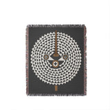 Mossi African Mask 100% Cotton Blanket in Gray, full view