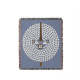 Mossi African Mask 100% Cotton Blanket in Light Blue, full view